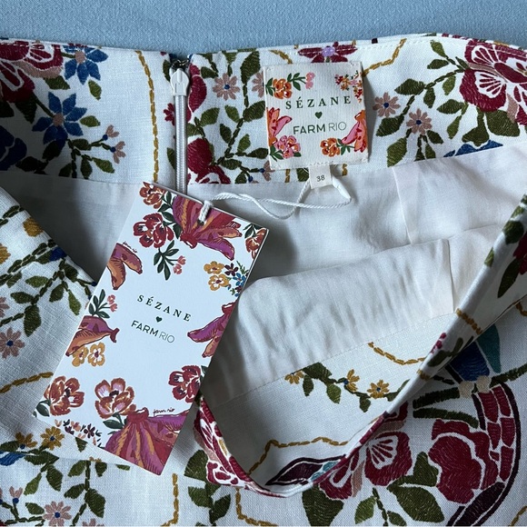 ✨NWT✨ SEZANE X FARM RIO JARDIM ROMANTICO SKIRT - Picture 7 of 9